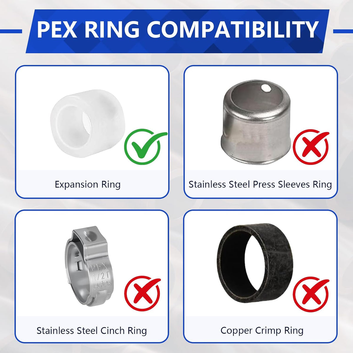(10-Pack YVSKM) 1/2" PEX-A Expansion × 1/2" Female NPT Brass Drop Ear Elbow, Lead-Free Full Flow Threaded Connection Fitting, ASTM F1960, 90° PEX-A Pipe Connector for Plumbing & Water Supply