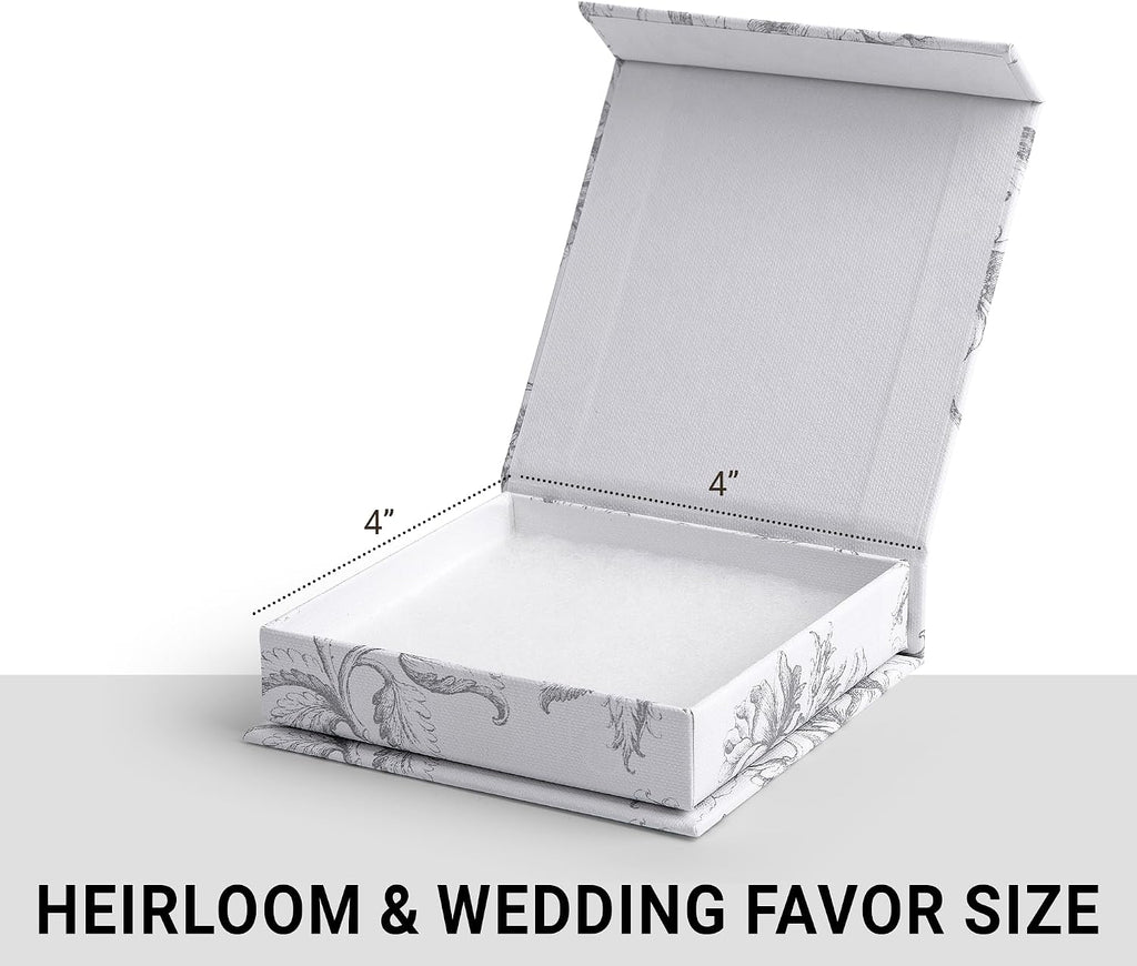 Luxury Small Gift Boxes with Magnetic Lids, 4" x 4" x 1" (5 Pack)
