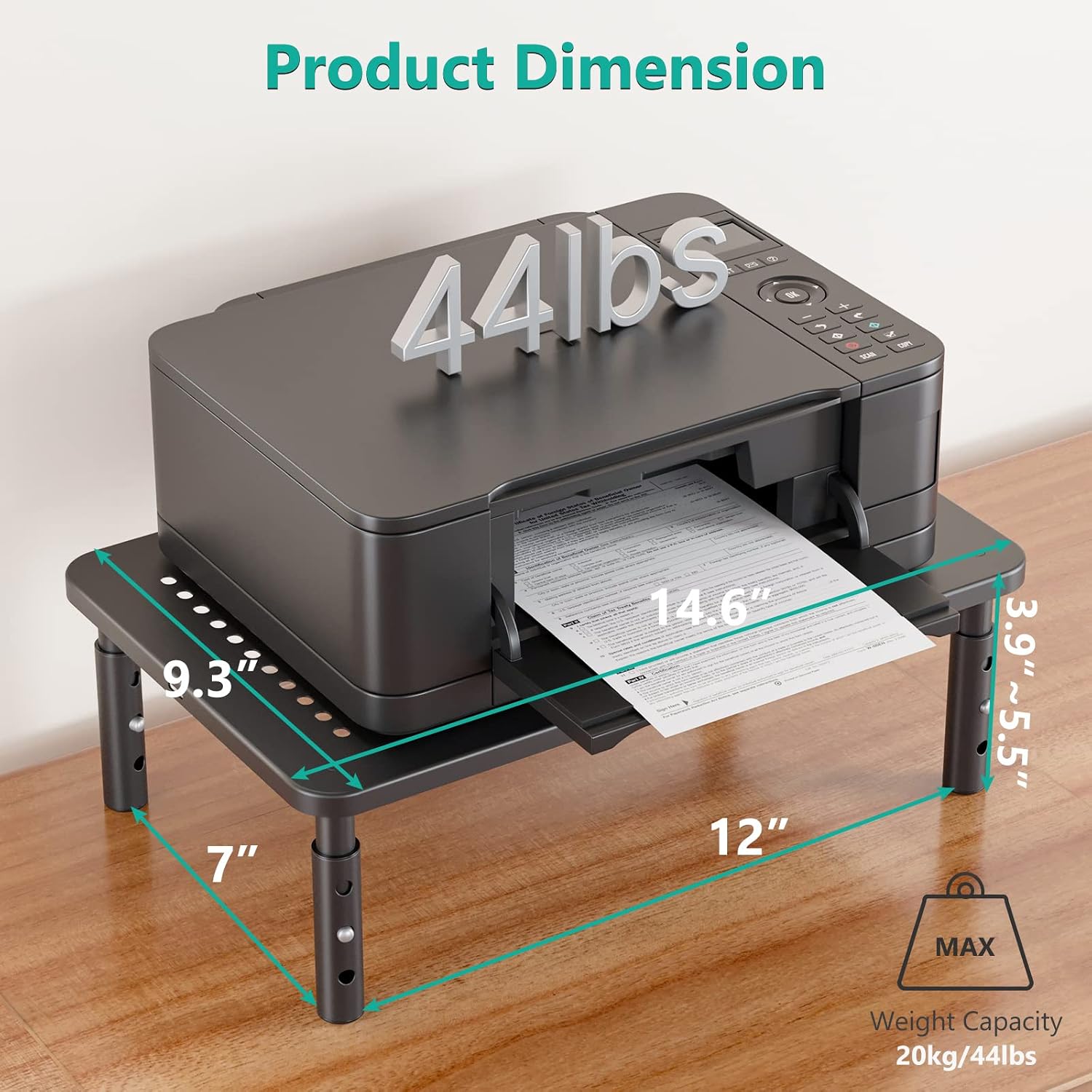Computer Monitor Stand for Desk, Adjustable Laptop Riser, Desk Monitor Stand Underneath Storage for Office, Home