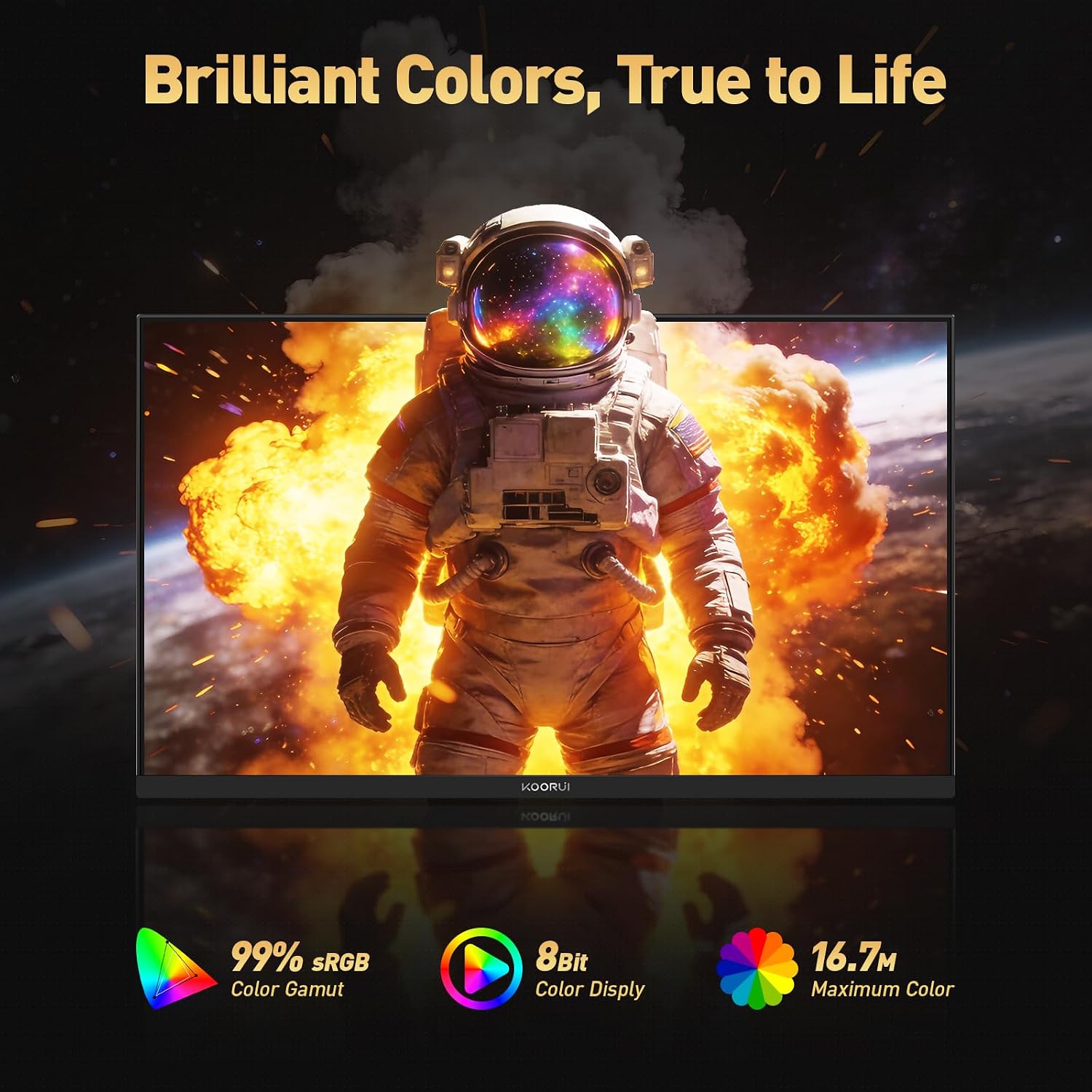 24 Inch Gaming Monitor 144Hz Full HD 1920 x 1080p IPS Ultra-Slim Display with HDMI VGA, Adaptive Sync, 99% SRGB, VESA