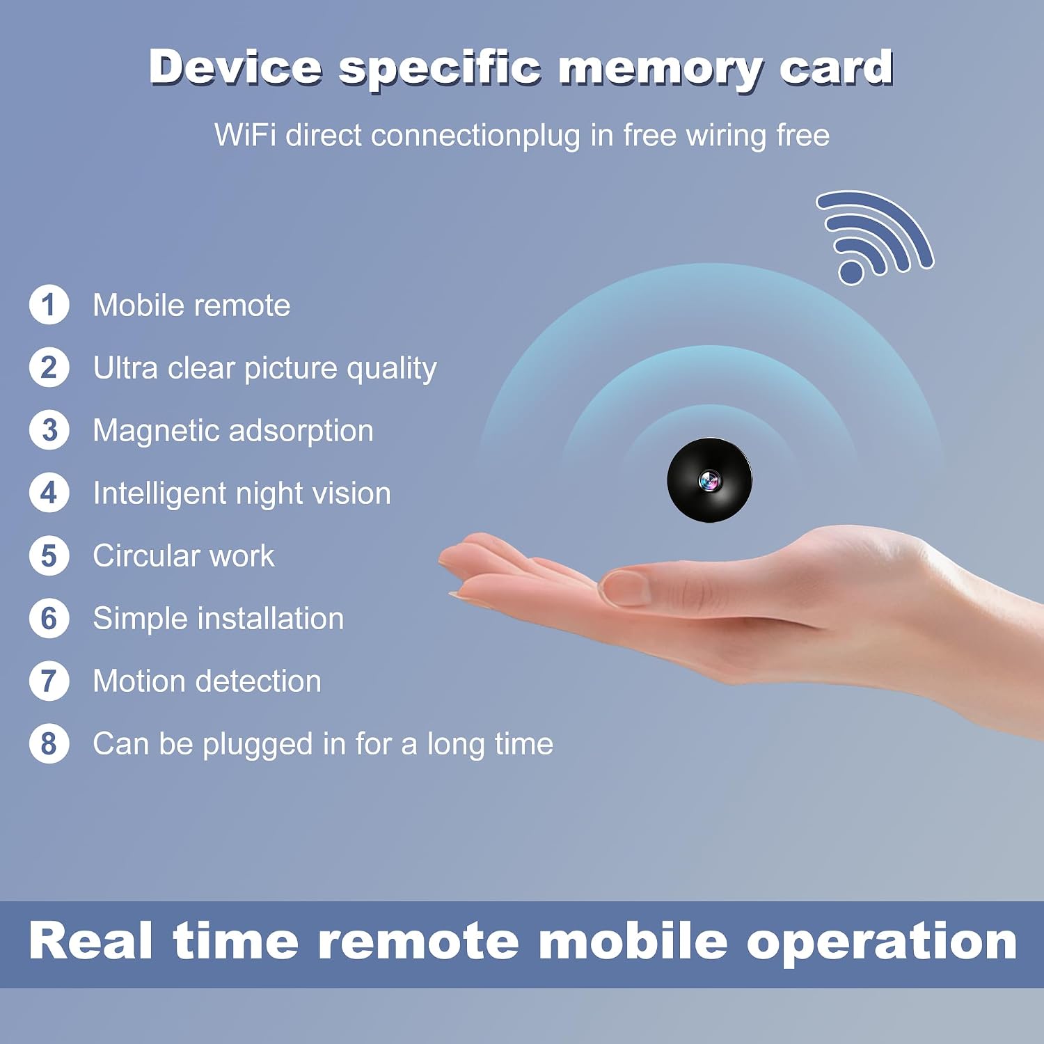 Hidden Camera with Audio/Video Small Spy WiFi Security Secret System Smart Home Indoor Wireless Outdoor Nanny Night
