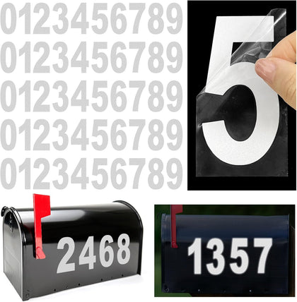 3 Inch Reflective Mailbox Numbers Sticker for Outside(0-9, 5 Sets) | Strong Self Adhesive Vinyl House Numbers for