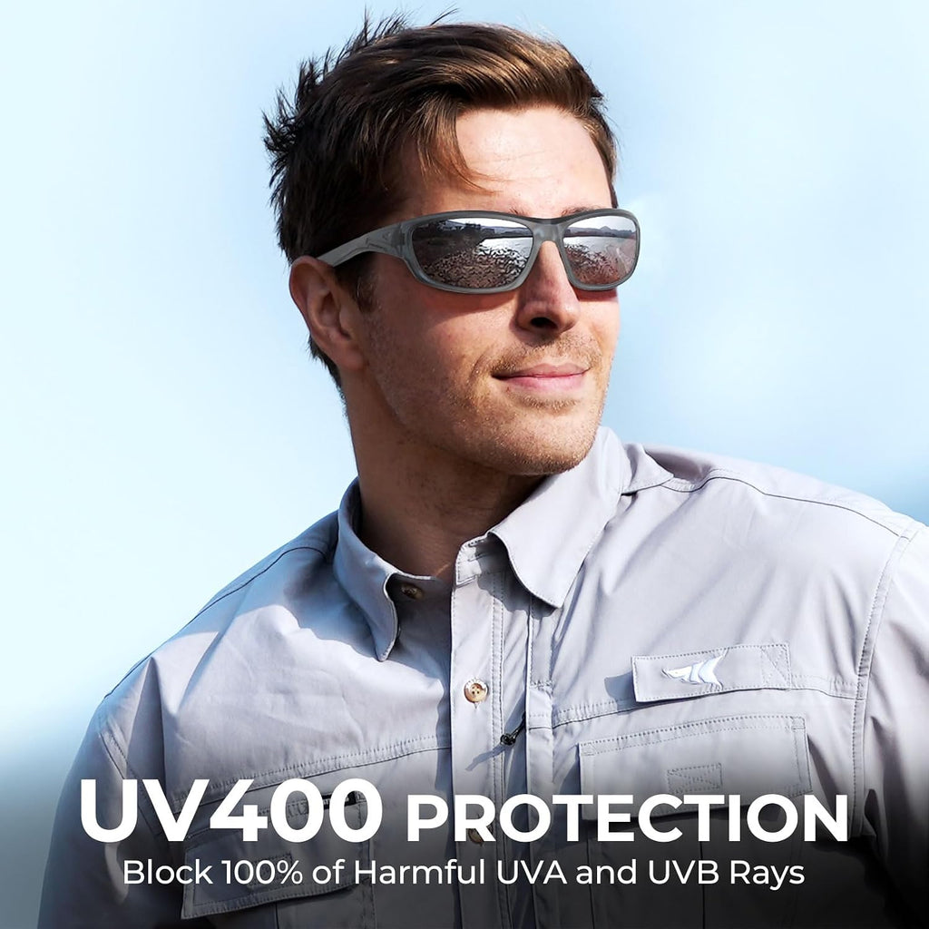 Hiwassee Polarized Sport Sunglasses for Men and Women, Wrap Sunglasses for Fishing Cycling and Running,UV Protection