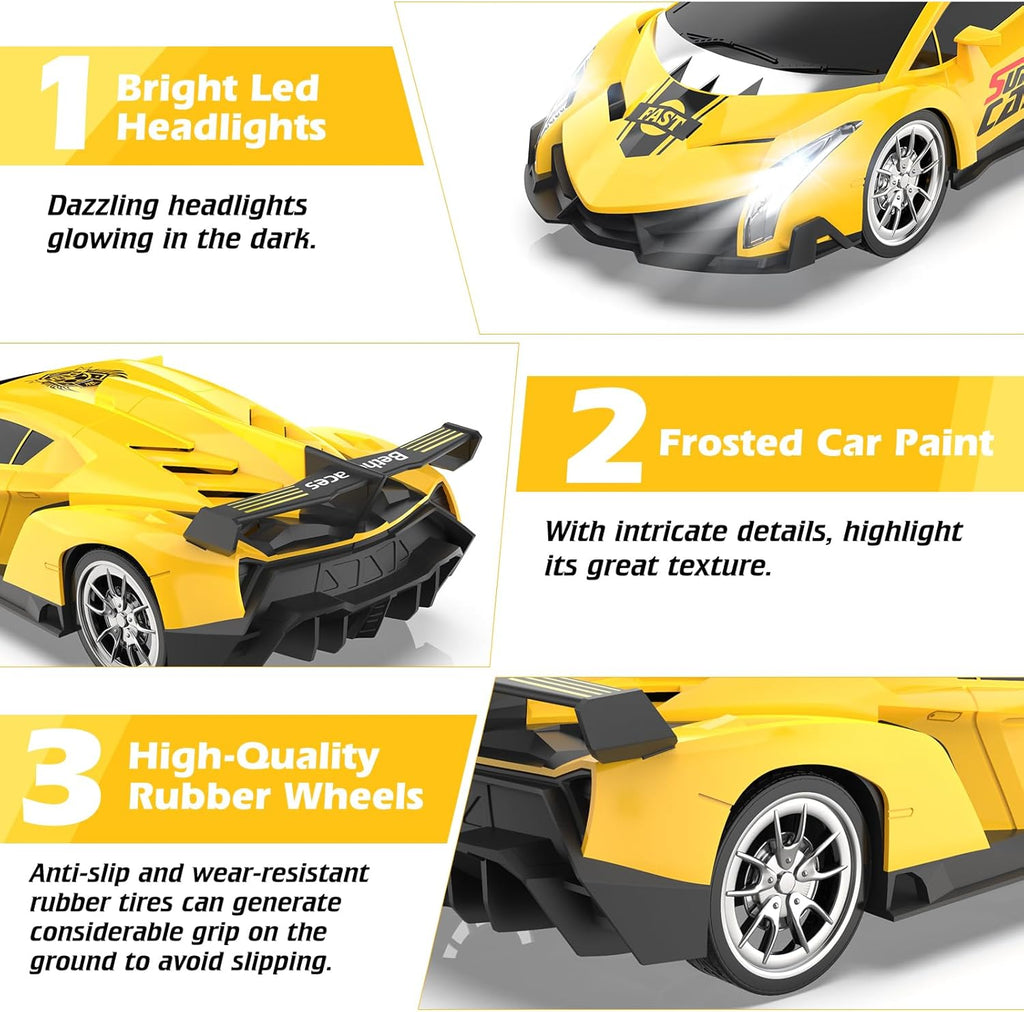 Remote Control Car, RC Cars for Kids 1:18 Electric Toy Car Hobby Racing Car Toys with Lights & Controller, Christmas