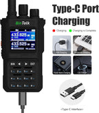 BT8000 Walkie Talkie Wireless Connectivity Programming APP NOAA Weather Alert USB-C Charger Two Way Radio AM FM SOS