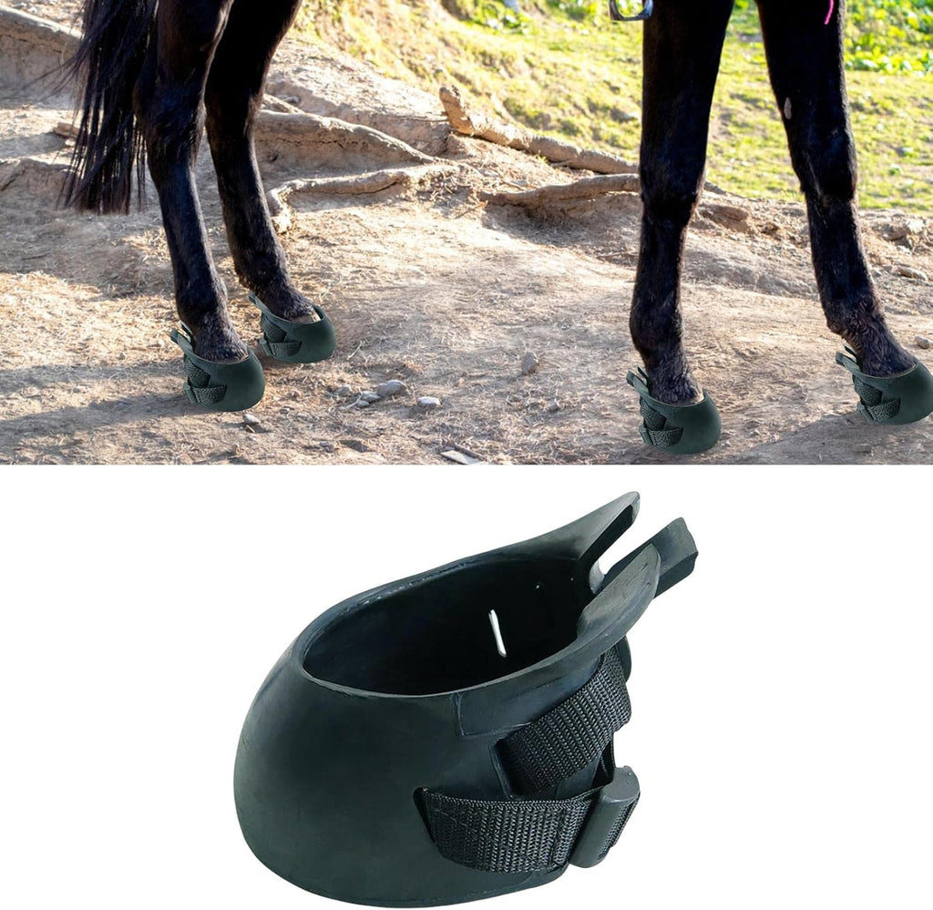 Horse Hoof Boots Sturdy Comfortable Protective Cover Equine Hoof Protector Horses Protection Rubber for Riding