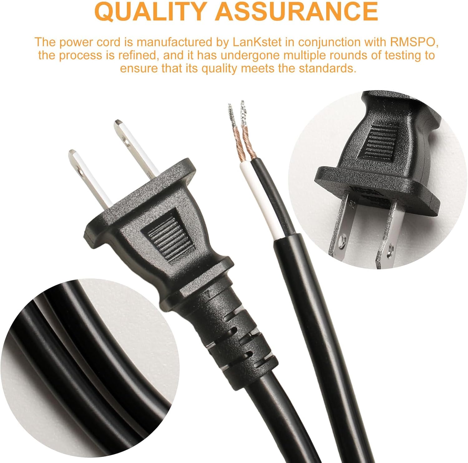 8FT 16/2 Power Cord Replacement for Drills, Sanders, Chop Saws, Grinders, Vacuums, Miter Saws, Appliances, Motors etc