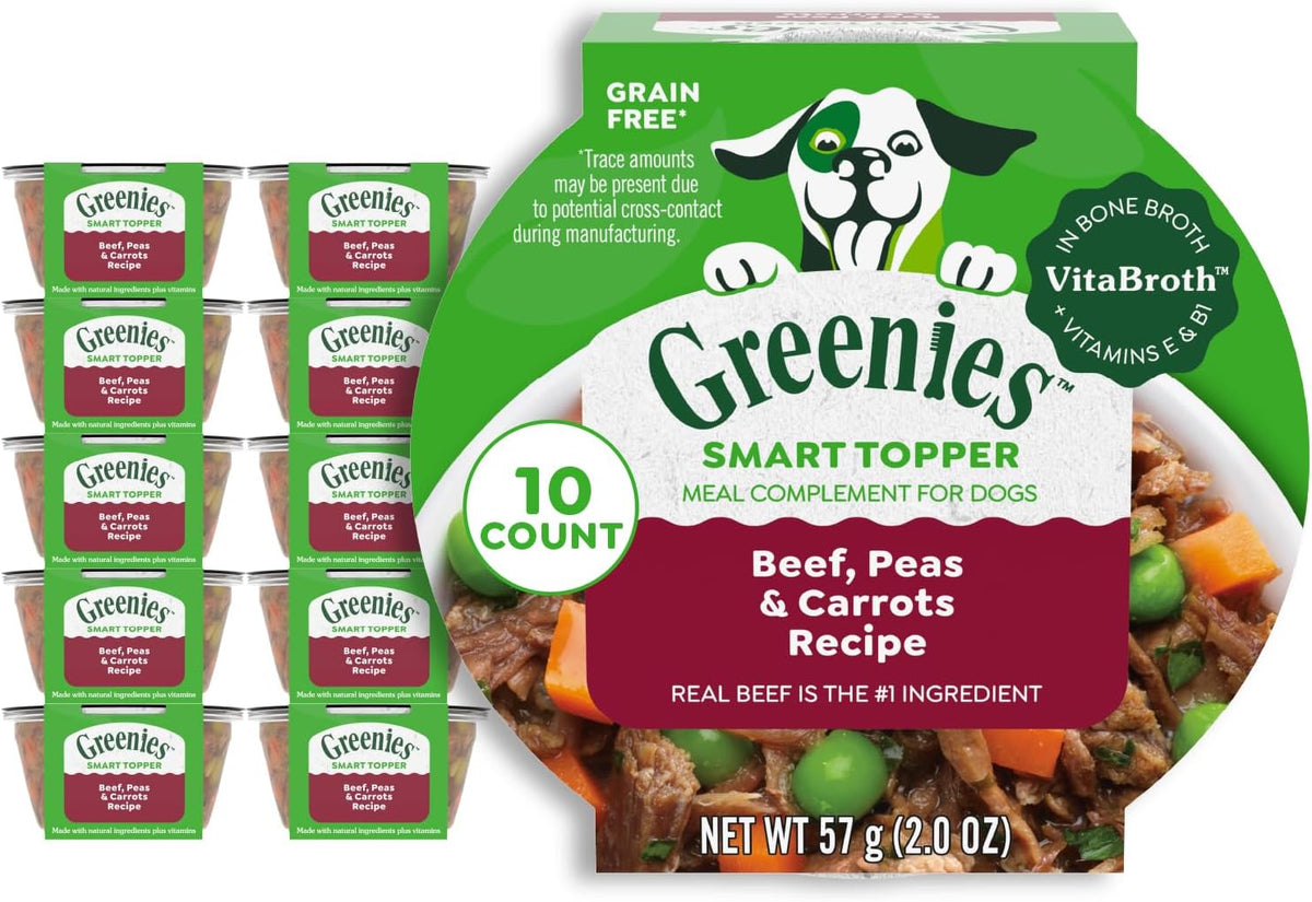 Smart Topper Wet Dog Food Complement, Beef, 2 oz, 10 ct