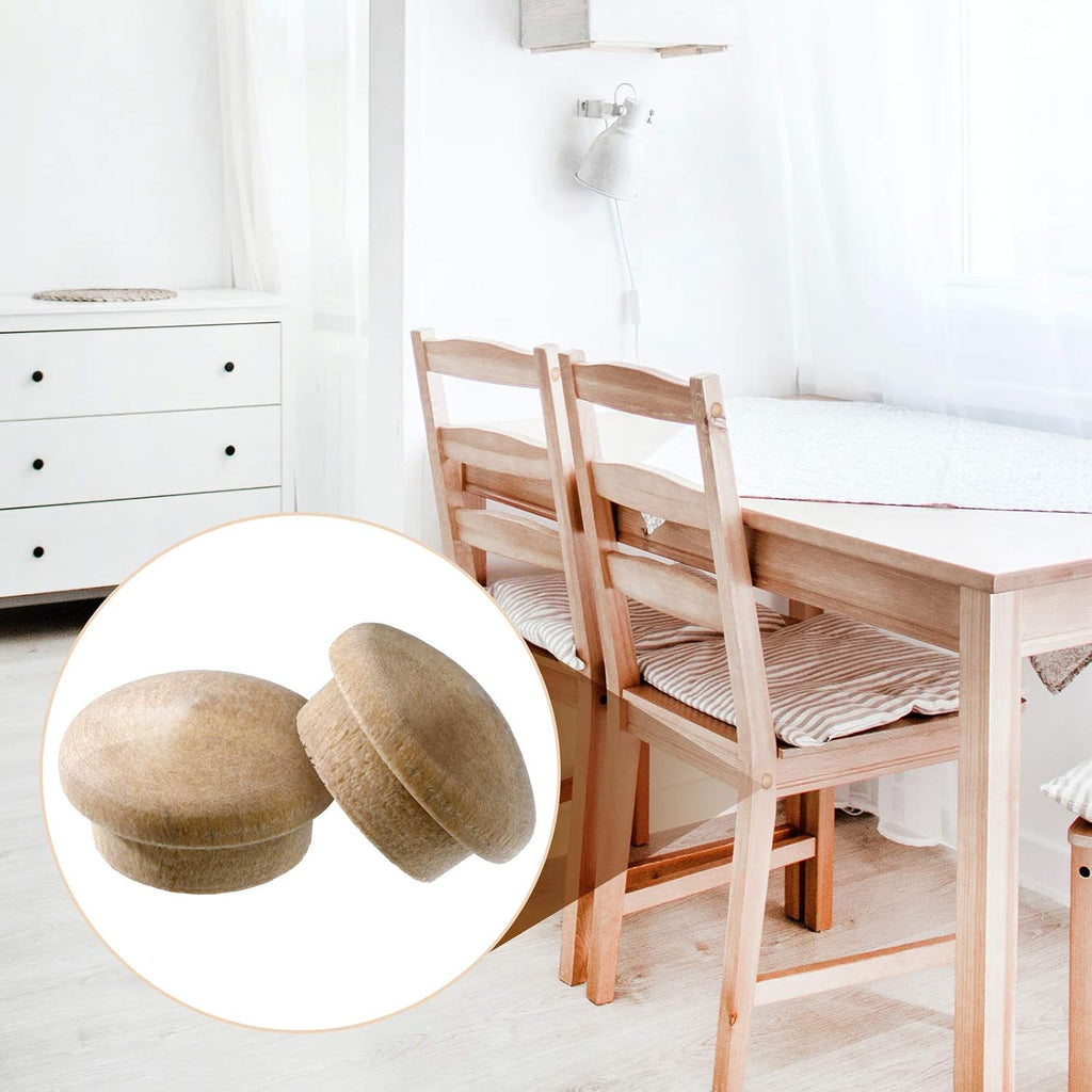 50 Pcs 1/2 Inch Wood Plugs for Screw Holes, Wooden Button Screw Hole Covers Wood Hole Plugs for Furniture Cabinets