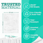 Tissue Paper for Gift Bags - 100 Sheets 14x20in Wrapping Paper, White