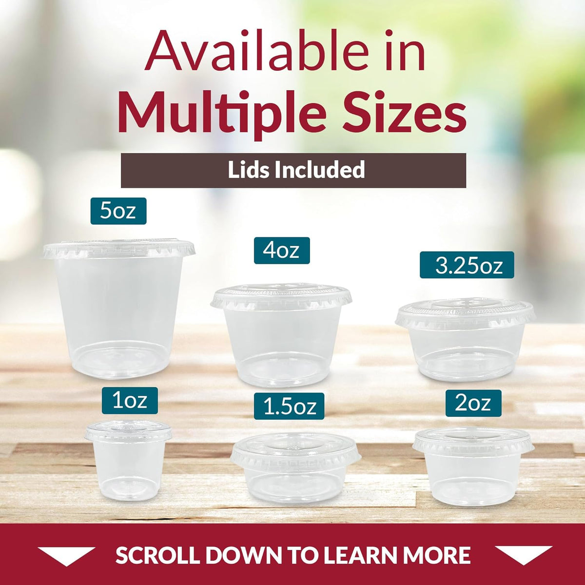 2 oz Small Containers with Lids 500 Sets | Plastic Portion Cups