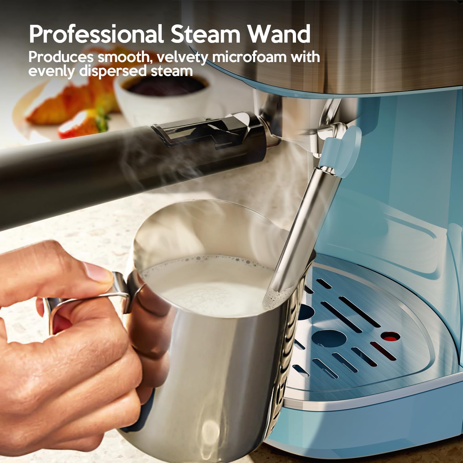 20 Bar Espresso Machine Semi-Automatic, Professional Coffee Maker with Milk Frother Steam Wand & 45OZ Removable Water