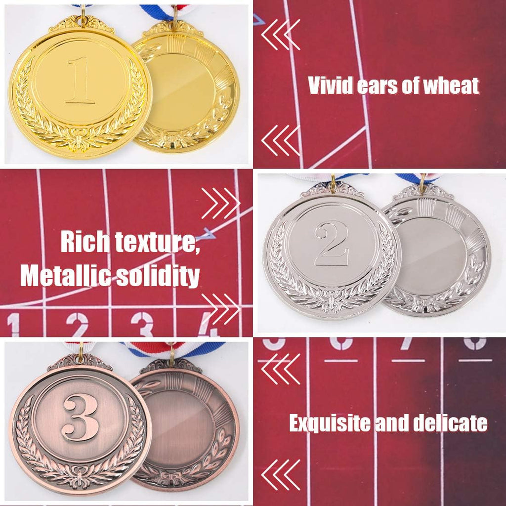 Gold Silver Bronze Award Medals with Ribbon Winner Awards Olympic Style for Kids School Sports Meeting Sports Events