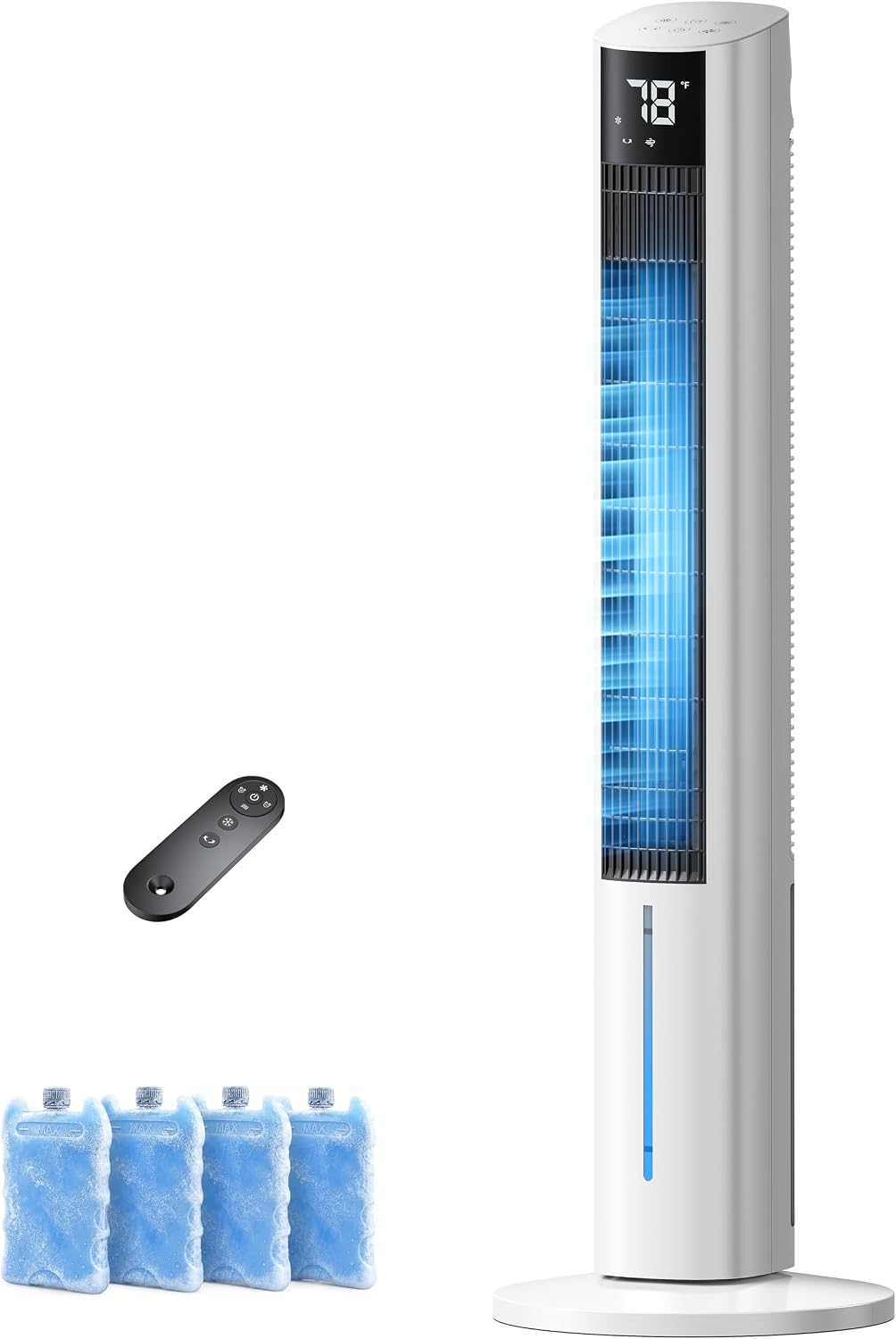 Windowless Portable Air Conditioners, 45" Evaporative Cooler for Room No window, 12H Timer & 60° Swing, 1.06Gal Water