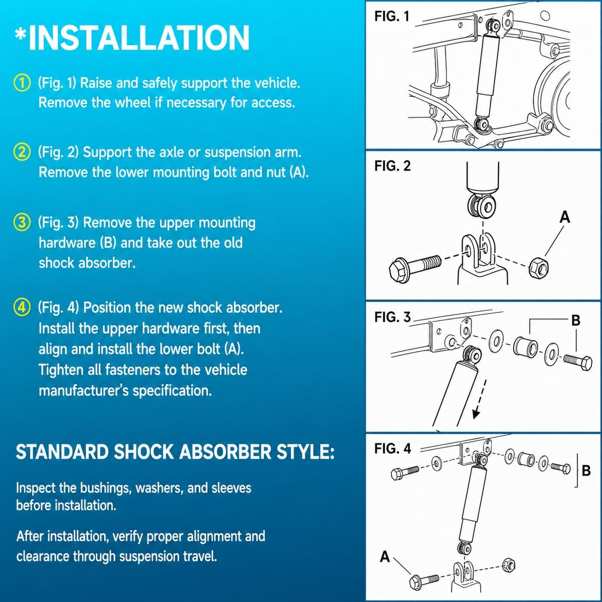 RAYTEN Rear Shock Absorber Set 7L1Z5A891B/8L1Z5A891B