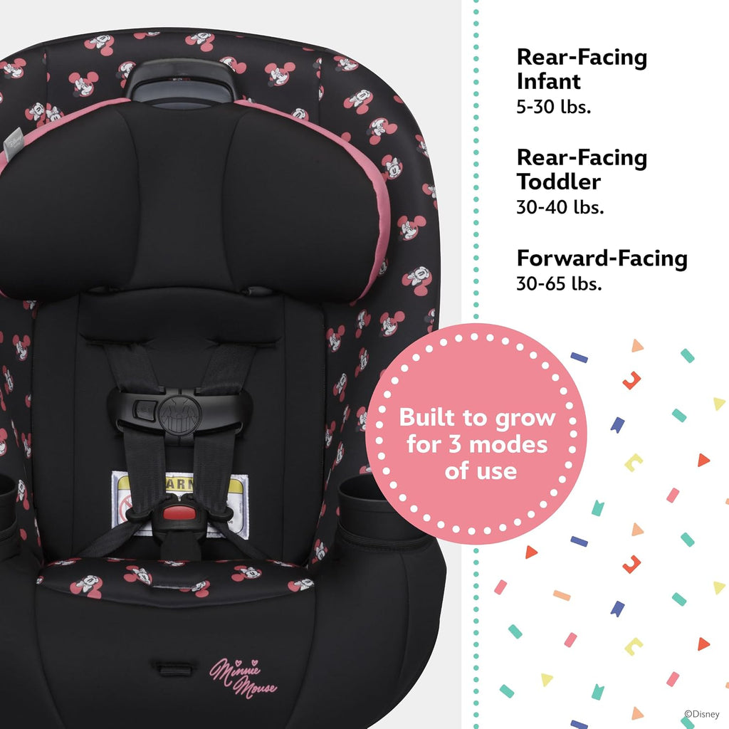 Baby Ellaris 3-in-1 Convertible Car Seat, Slim Fit Design, Rear & Forward-Facing, 5-Position Headrest, 3-Across Fit