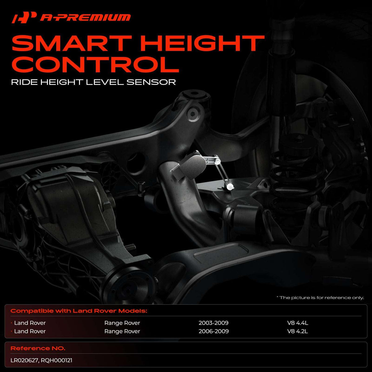 A-Premium Front Right Ride Height Level Sensor Compatible with Land Rover