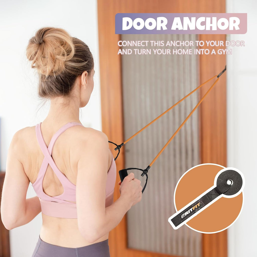 Single Resistance Exercise Band with Comfortable Handles - Ideal for Physical Therapy, Strength Training, Muscle