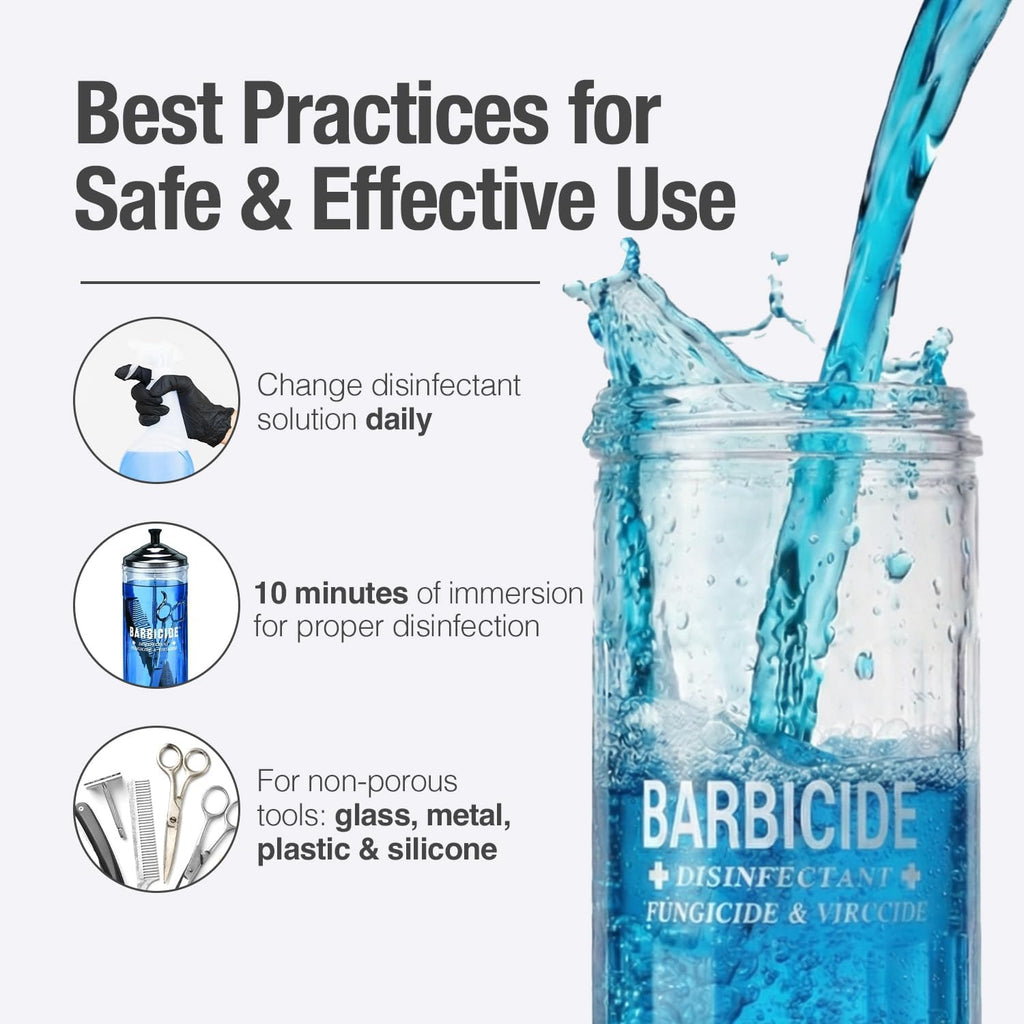 Disinfectant Jar and Concentrate Starter Kit (4 Oz Jar + 16 Fl Oz)– Professional Salon, Spa & Barber Tool Sanitizing Kit