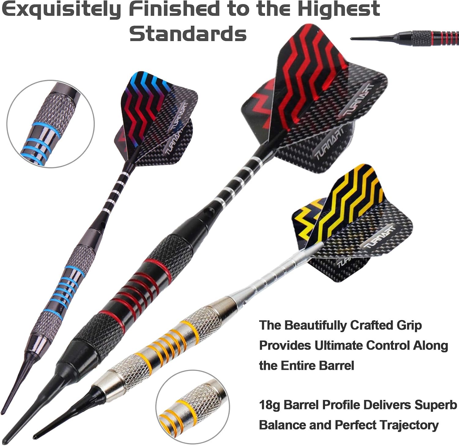 Darts Plastic Tip 9 Pcs 18 Grams Professional Soft Tip | Darts Set for Electronic Dartboard with 50 Extra Tips 9