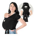Baby Wrap Carrier Ring Sling, D-Lite Baby Carrier (Trendy Black) | Easy to Wear, Adjustable Baby Carrier Newborn to