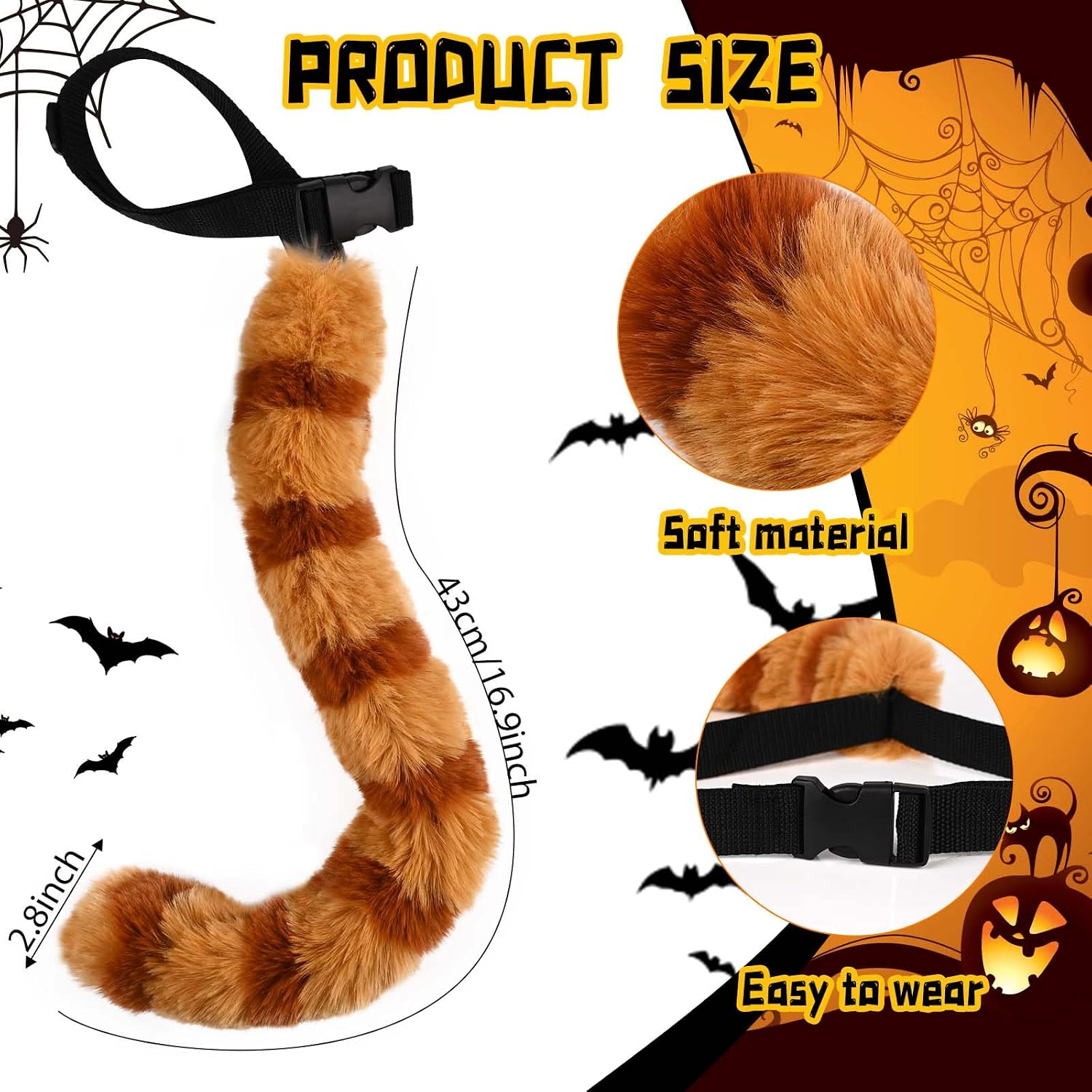 4 Pcs Halloween Puss Costume Cat Outfit Hat with Feather Belt Cat Tail Cape for Halloween Adult Women Men Cosplay