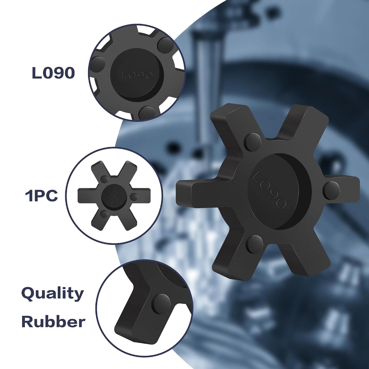 XIKE L090 NBR Rubber Spider for L-Jaw Coupling, 1-Pack