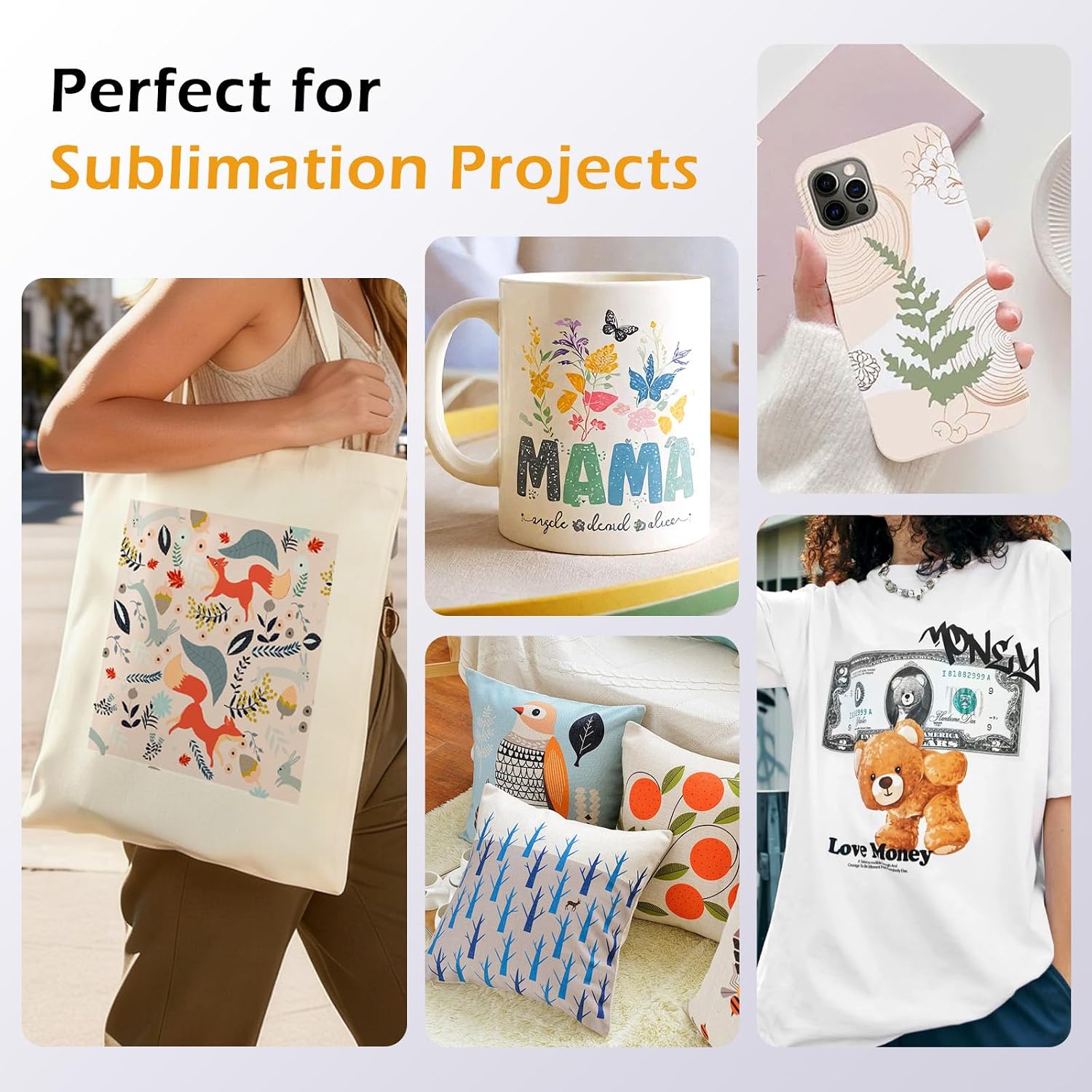 Sublimation Paper 8.5x11, 300 Sheets | Heat Transfer Paper for Inkjet Printer 125g with Thermal Sublimation Ink on