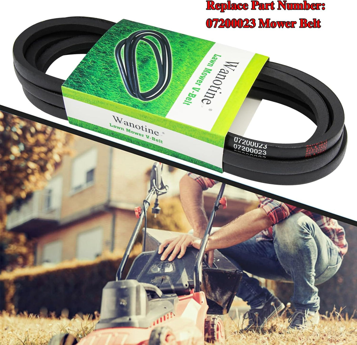 07200023 Mower Belt Replaces Ariens 52 inch Deck Belt Zoom Zoom XL IKON Series Mowers & Gravely 52 inch Deck Belt ZT X, ZTXL Series Lawn Mowers, Replacement 07200023 Deck Belt (1/2" x 145")