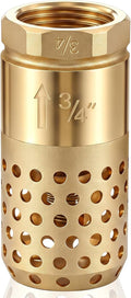 Hicarer 3/4" NPT Brass Foot Valve with Mesh Strainer One Way Check Valve