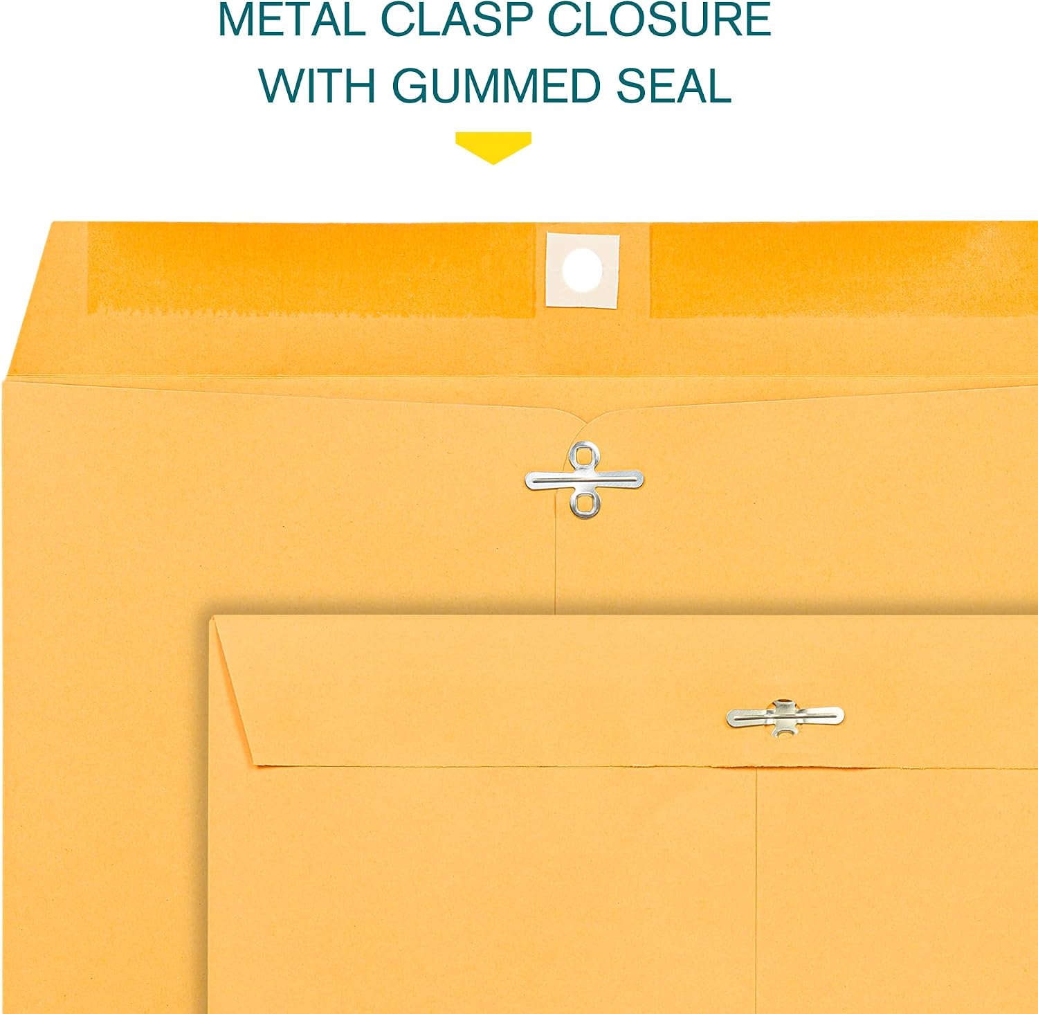 10 x 13 Clasp Envelopes – 500 Pack Brown Kraft Catalog Envelopes with Clasp Closure & Gummed Seal – 28lb Heavyweight