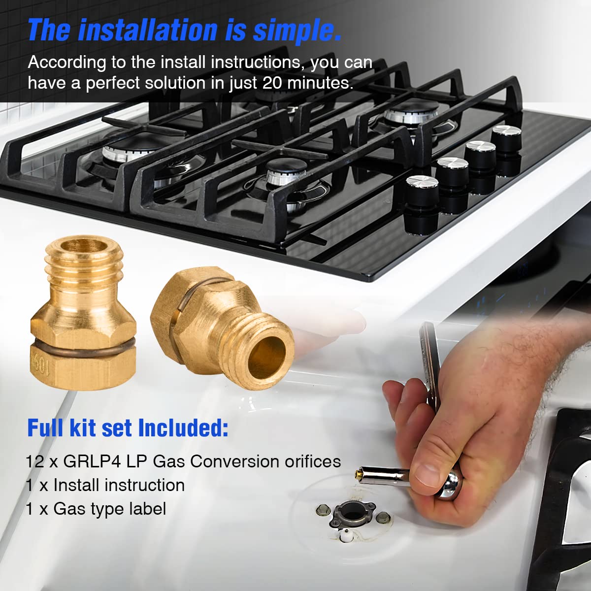 Anlvxin GRLP4 LP Gas to Propane Conversion Kit for Gas Stove Range