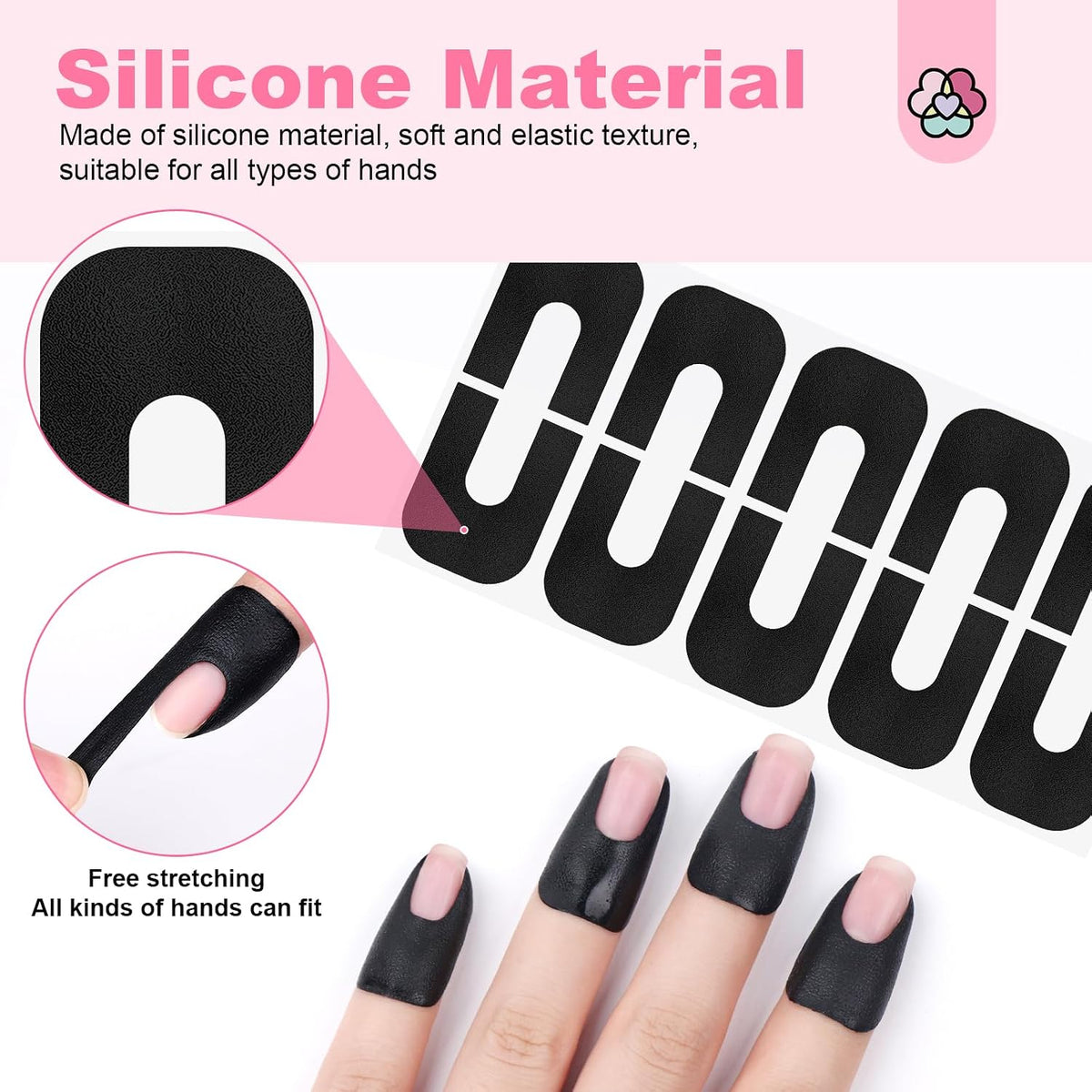 100PCS U-Shaped Nail Polish Protector for Fingers