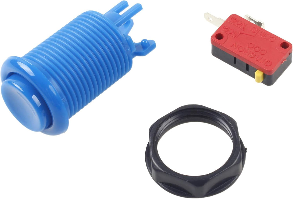 6X American Style Standard Arcade Buttons Switchable Happ Type 30mm Push Button 3/16" Terminal for Jamma Mame Kit