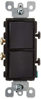 Leviton 15 Amp, 120/277 Volt, Decora Single-Pole, AC Combination Switch, Commercial Grade, Grounding, 5634-E, Black
