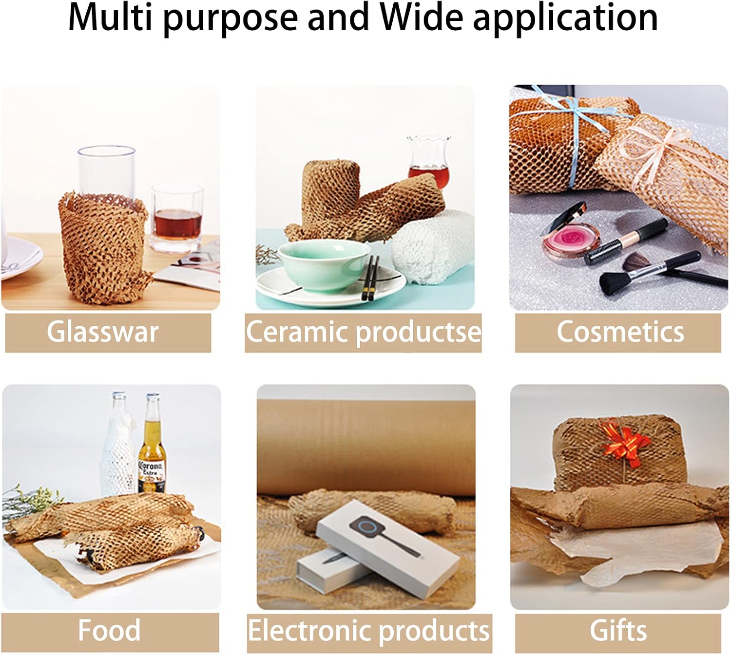 Honeycomb Packing Paper Wrap 15"x131' Sustainable Alternative to Bubble Wrap for Moving/shipping/packing Roll with 20