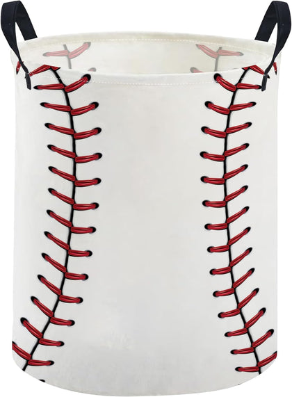 Ball Laundry Basket,Baseball Hamper Collapsible Canvas Waterproof Storage Bin, Cute Hamper,Gift Baskets(Baseball)