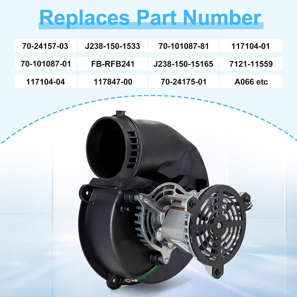 Draft Inducer Motor for Ametek 117104-01, Jakel Inc j238-150-1533 117847-00 & Rheem FB-RFB241 70-24157-03 Furnace Draft Inducer Blower Motor for Rheem Criterion II Gas Furnace