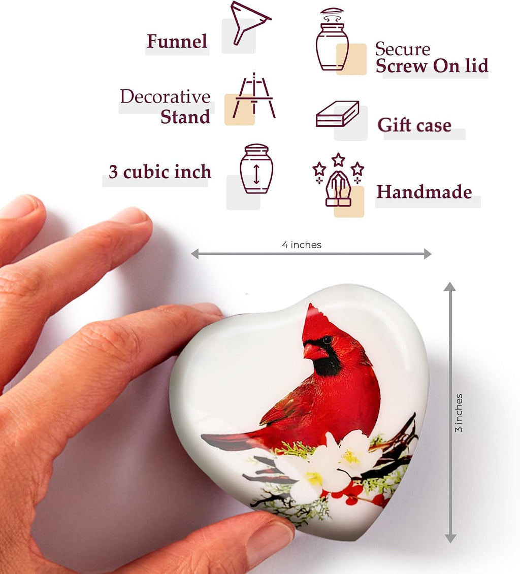 Small Urns for Human Ashes Keepsake, Mini Heart Urn with Stand, Decorative Cremation Urns for Adult Men & Women –