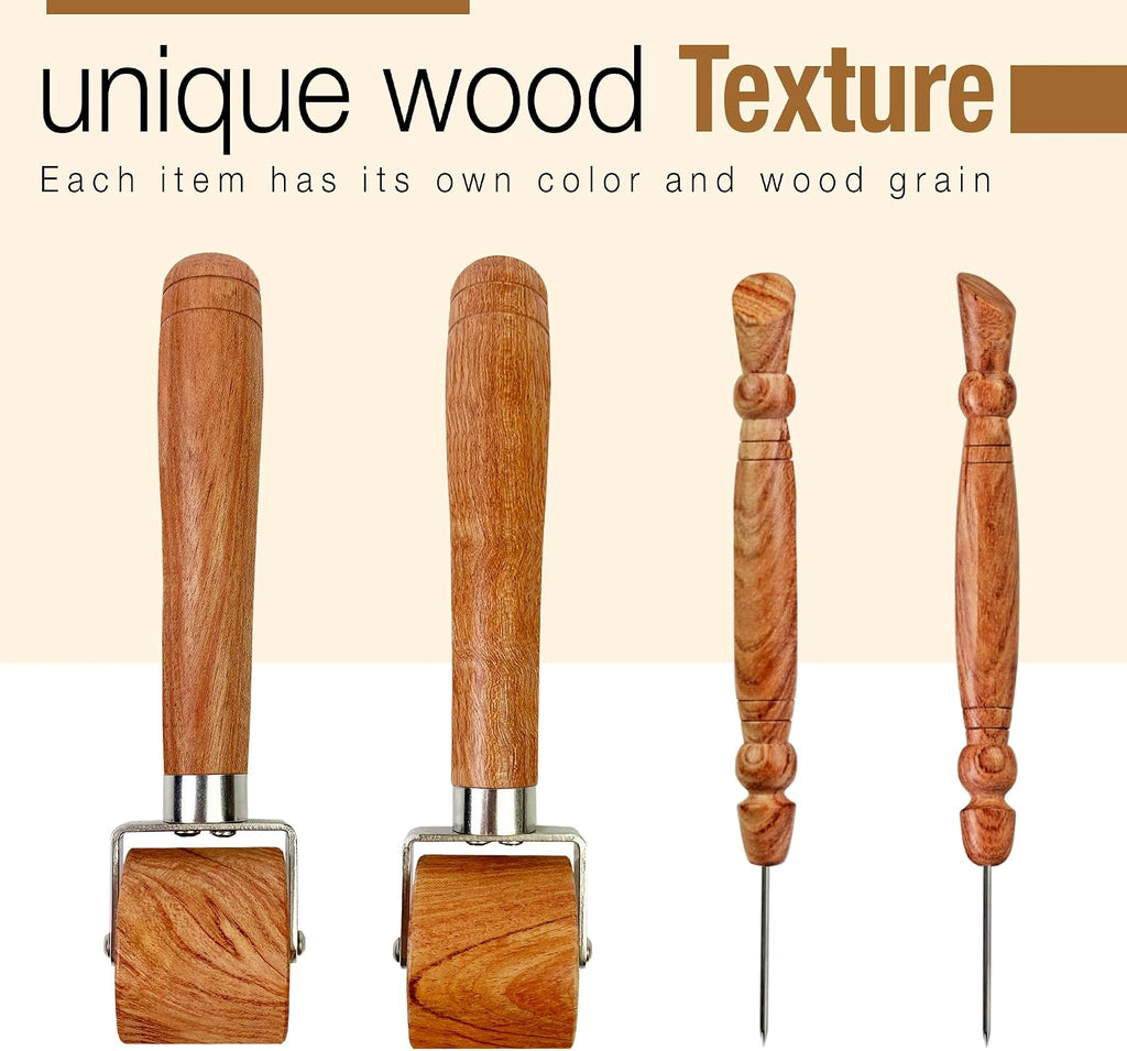 Seam Roller & Stiletto for Sewing/Quilting - Wooden Pressing Roller, Easy to Grip Handle - Wooden Sewing Quilting
