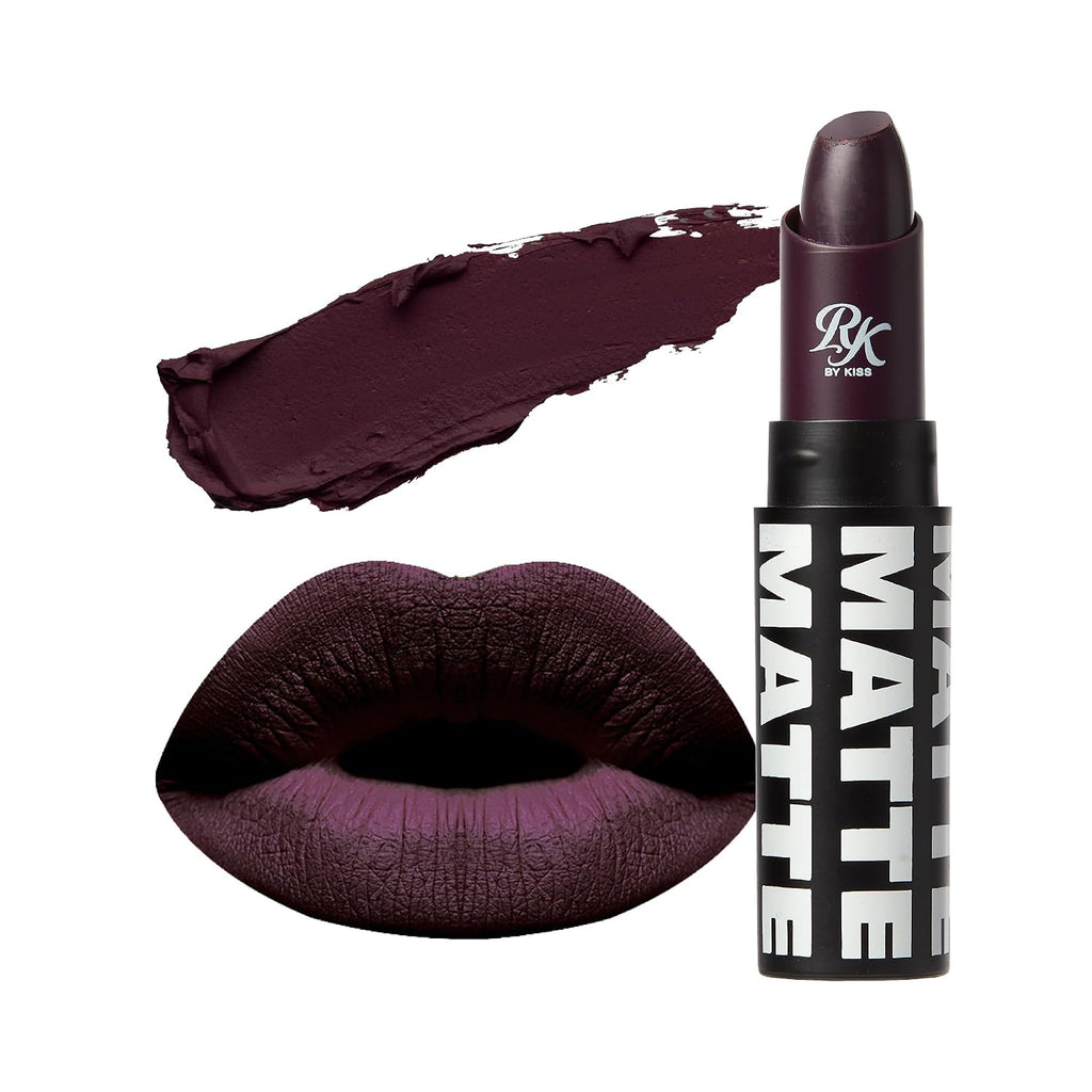 Lipstick, Matte Finish, Long-Lasting, Highly Pigmented, Smooth Apply, Full Coverage Lip Color Makeup (Blackberry)