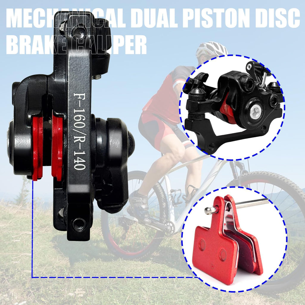 1 Pairs Bike Brakes, Aluminum Alloy Bicycle Disc Brake, Universal Front and Rear Mechanical Disc Brake Calipers Clamp for Folding Bikes, Road Bikes Mountain Bike BMX