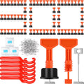 Tile Leveling System Kit with 300 Pcs 1/16" Tile Leveler 1500 Pcs Spacer Clips and 6 Wrenches Installation Tools for
