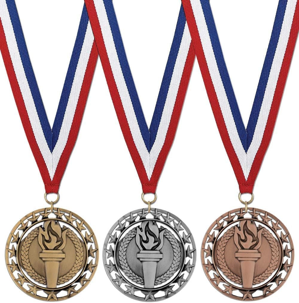Hodges Award Medals - Gold, Silver, and Bronze Award Medals - 3 Pack | Award Medals