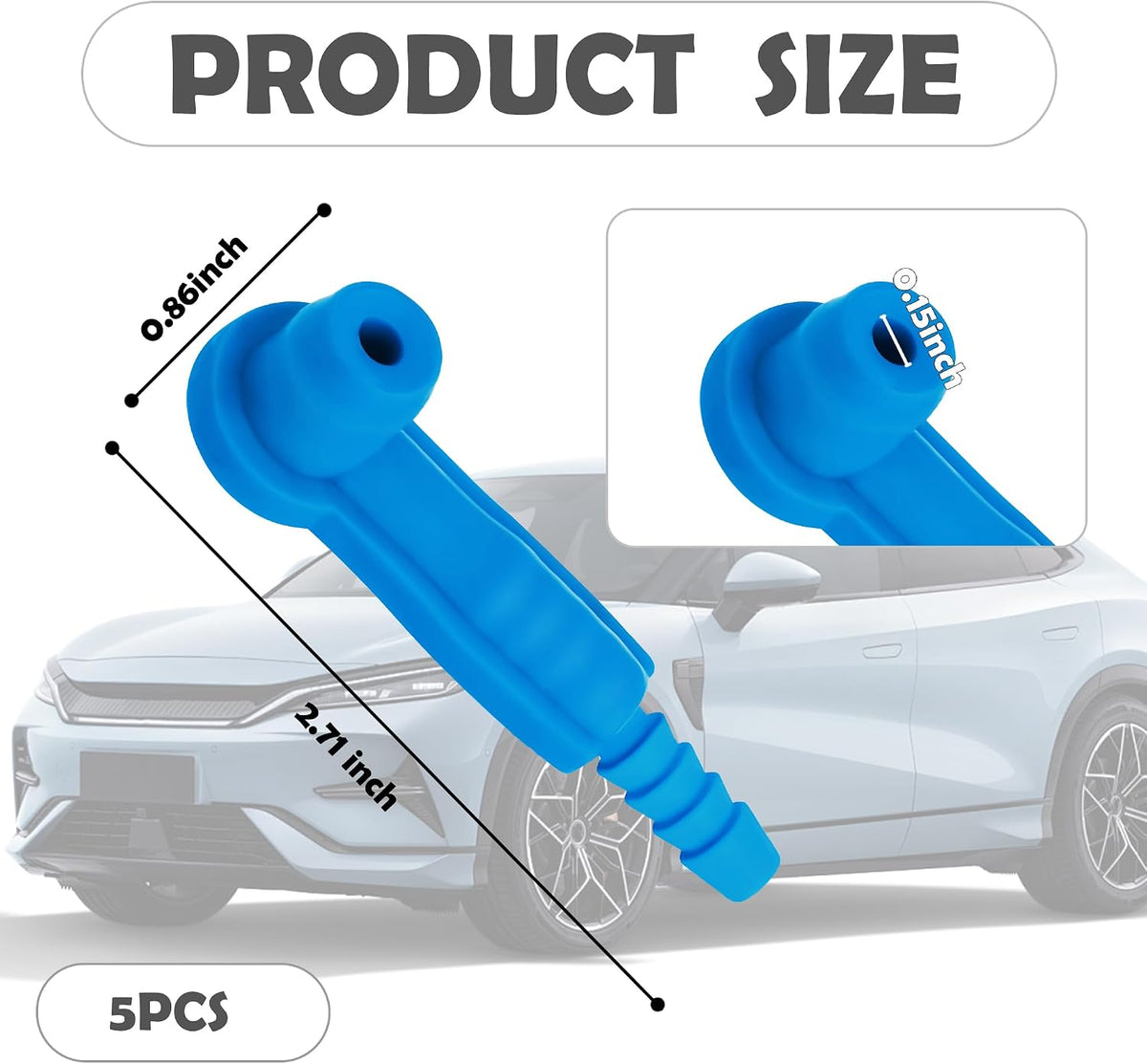 5PCS Brake Bleeder Adapter Kit,Professional Brake Bleeder Vacuum Pump Pipe Connectors Kit,Practical Connect Brake Bleeder Hose Exchange Tool for Quick Brake Fluid Change (Blue)
