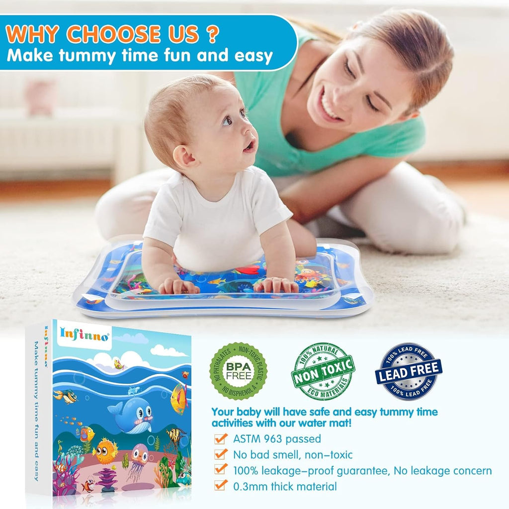Inflatable Tummy Time Mat Premium Baby Water Play Mat for Infants and Toddlers Baby Toys for 3 to 24 Months