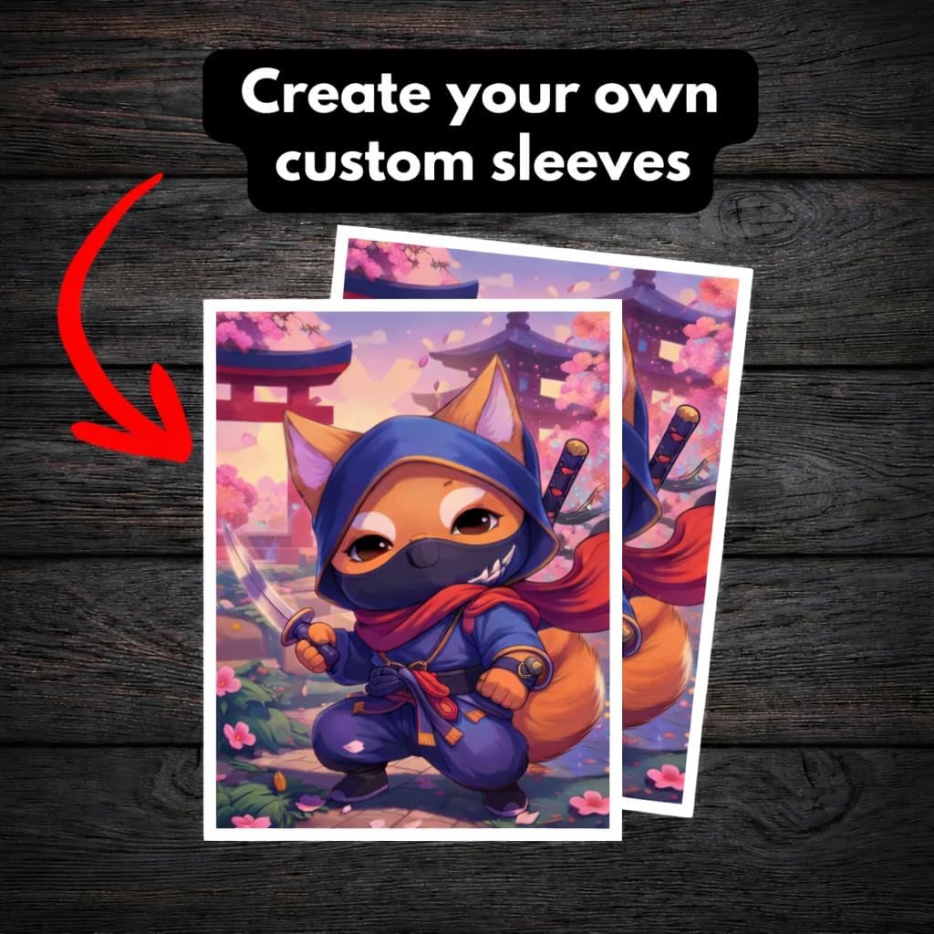 Custom Standard Card Sleeves for Trading Card Games, Personalized Full-Color Print Design, Compatible with Magic The