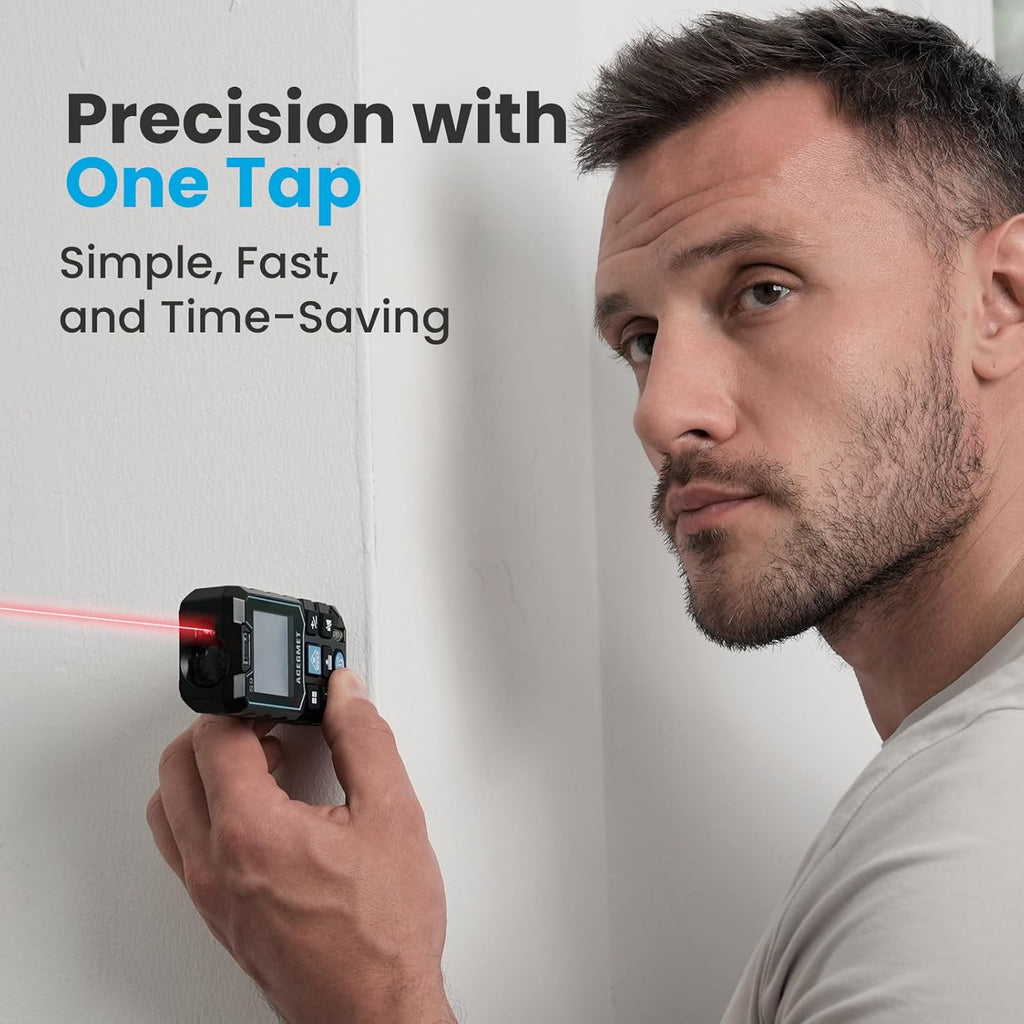 Laser Measure, 229ft/70m Laser Measurement Tool, S9 Room Laser Measuring Tool with 2 Bubble Levels, LCD Backlit