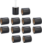Black Stretch Wrap, 12 Pack, 5 Inch, 1000 Feet/Roll