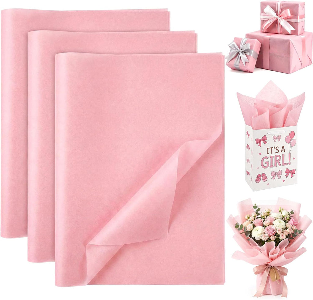 120 Sheets Light Pink Tissue Paper, 14 X 20 inches